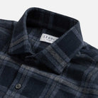 The Navy Levitt Flannel Custom Shirt Custom Casual Shirt- Ledbury