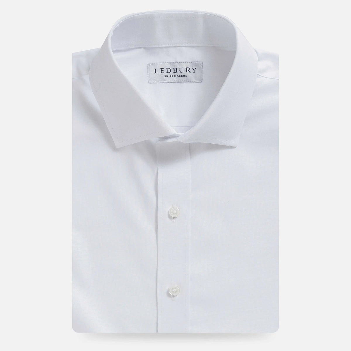 White Duval Pinpoint Oxford Custom Shirt | Ledbury
