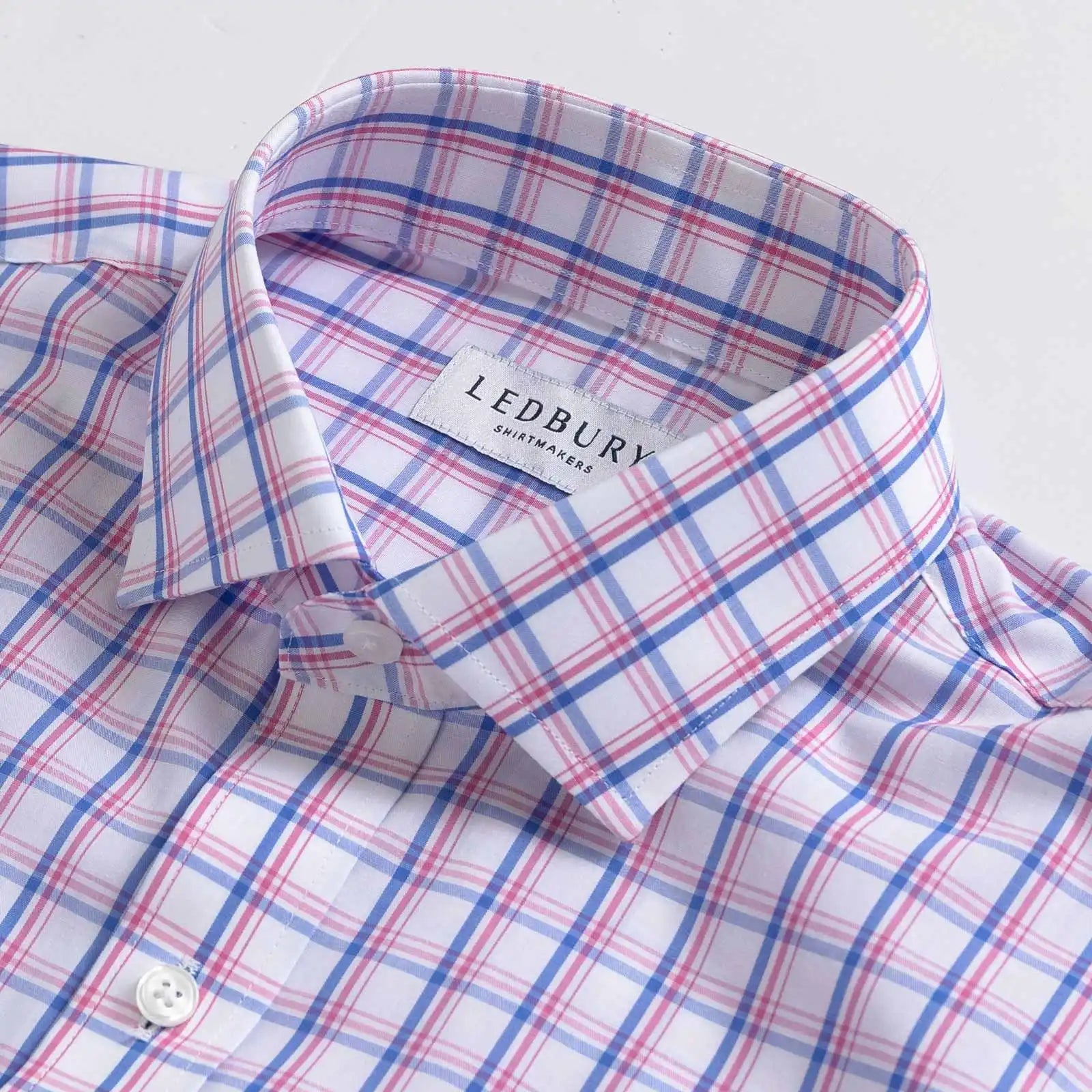 The Pink Cutler Poplin Check Custom Shirt Custom Dress Shirt- Ledbury