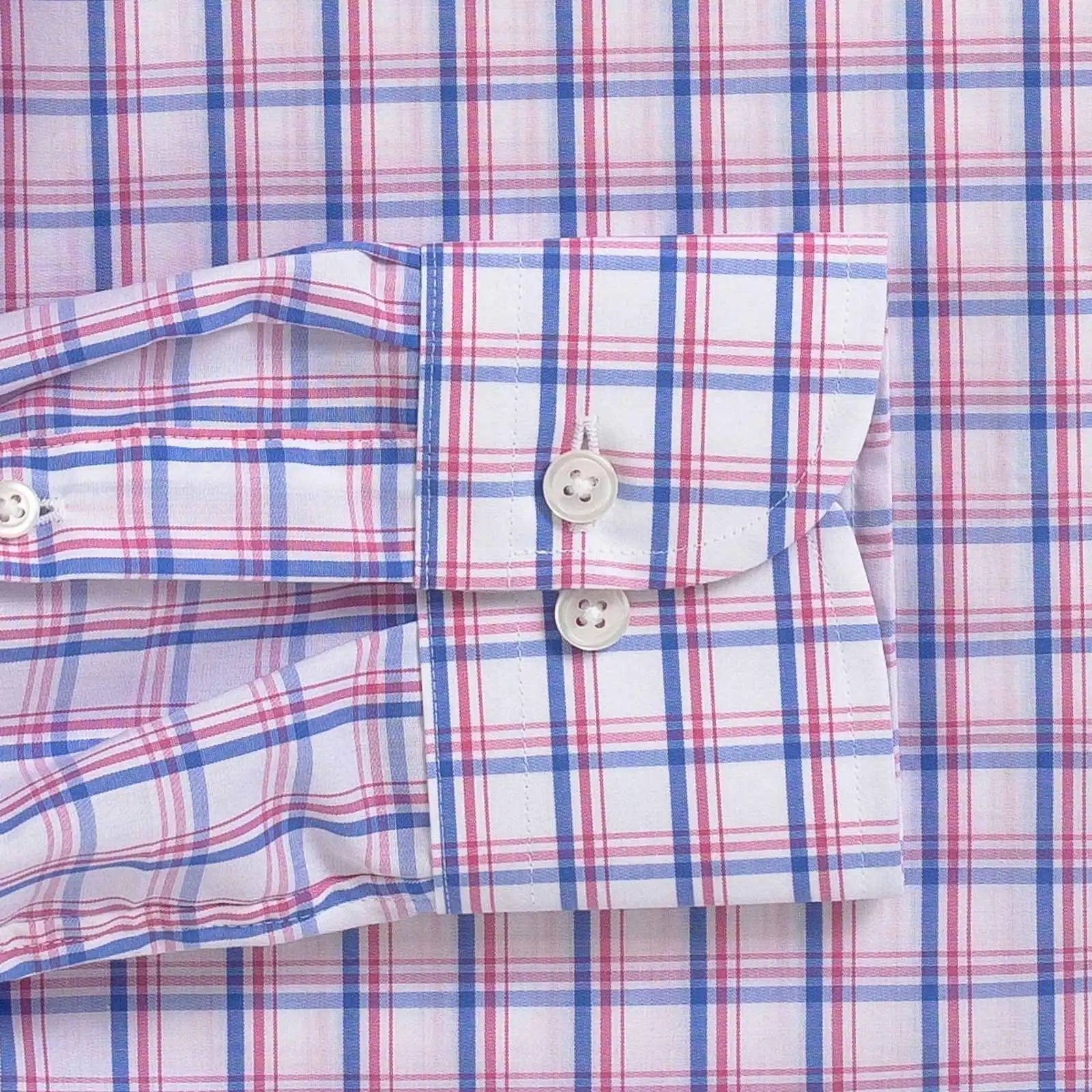 The Pink Cutler Poplin Check Custom Shirt Custom Dress Shirt- Ledbury