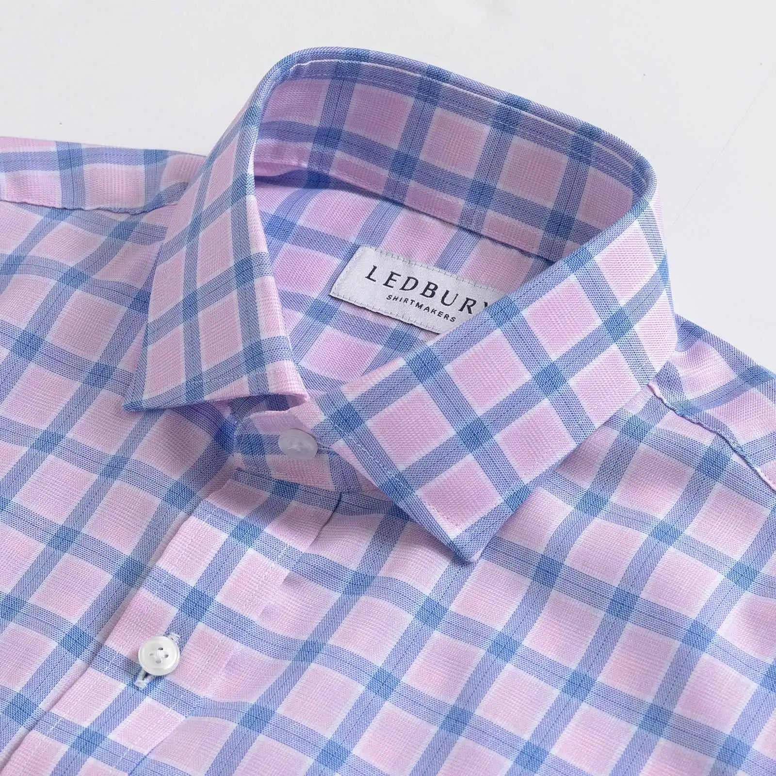 The Pink Brimley Check Custom Shirt Custom Dress Shirt- Ledbury