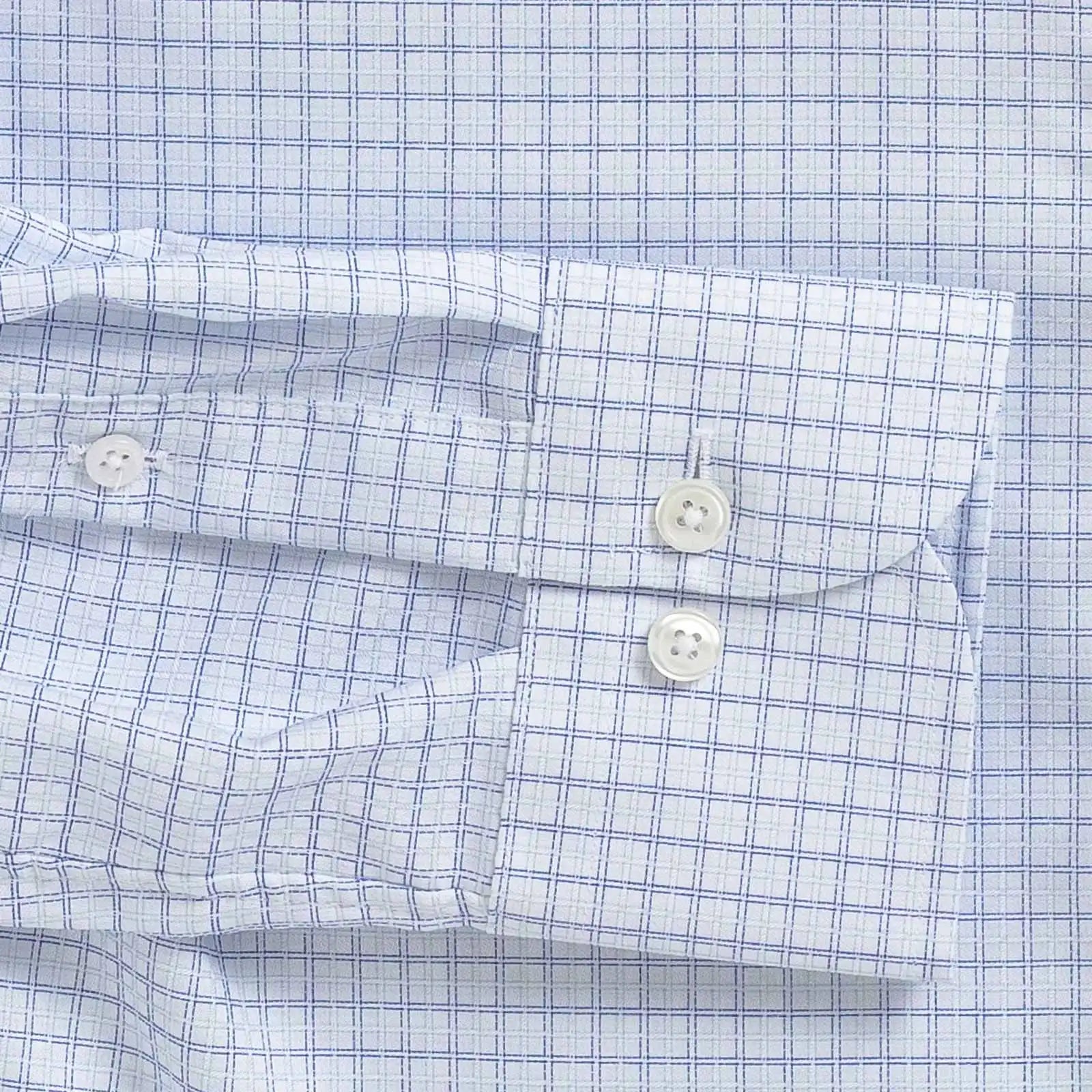 The Blue Hoyt Check Custom Shirt Custom Dress Shirt- Ledbury