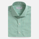 The Green Ellair Micro Check Custom Shirt Custom Dress Shirt- Ledbury