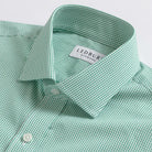 The Green Ellair Micro Check Custom Shirt Custom Dress Shirt- Ledbury