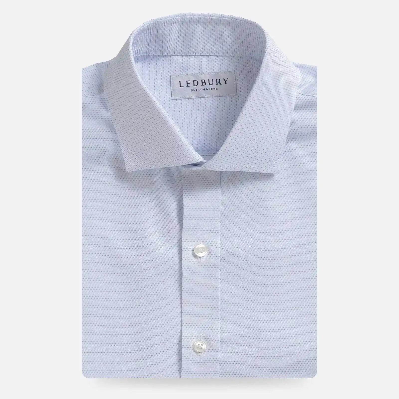 The Blue Brighton Dobby Custom Shirt Custom Dress Shirt- Ledbury