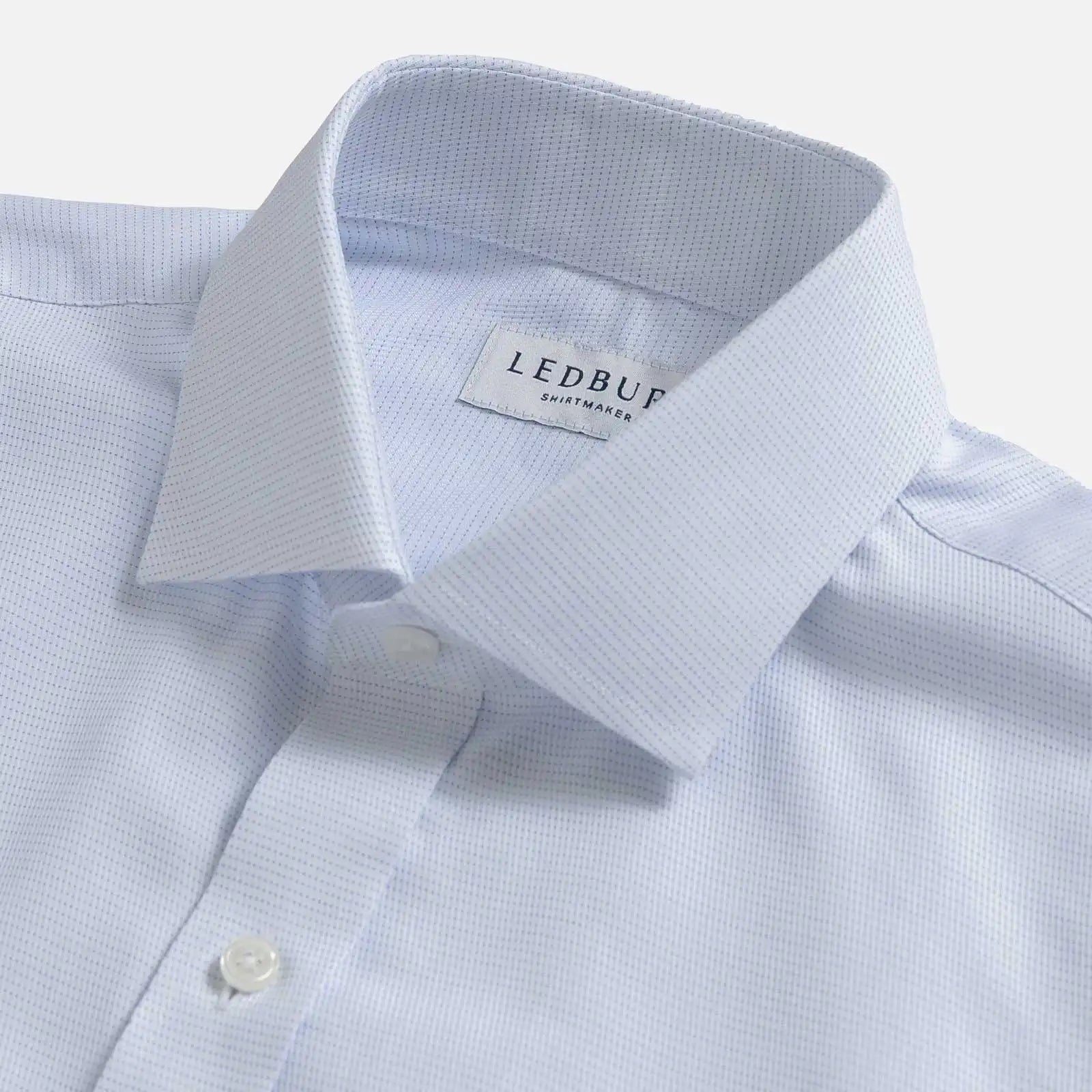 The Blue Brighton Dobby Custom Shirt Custom Dress Shirt- Ledbury
