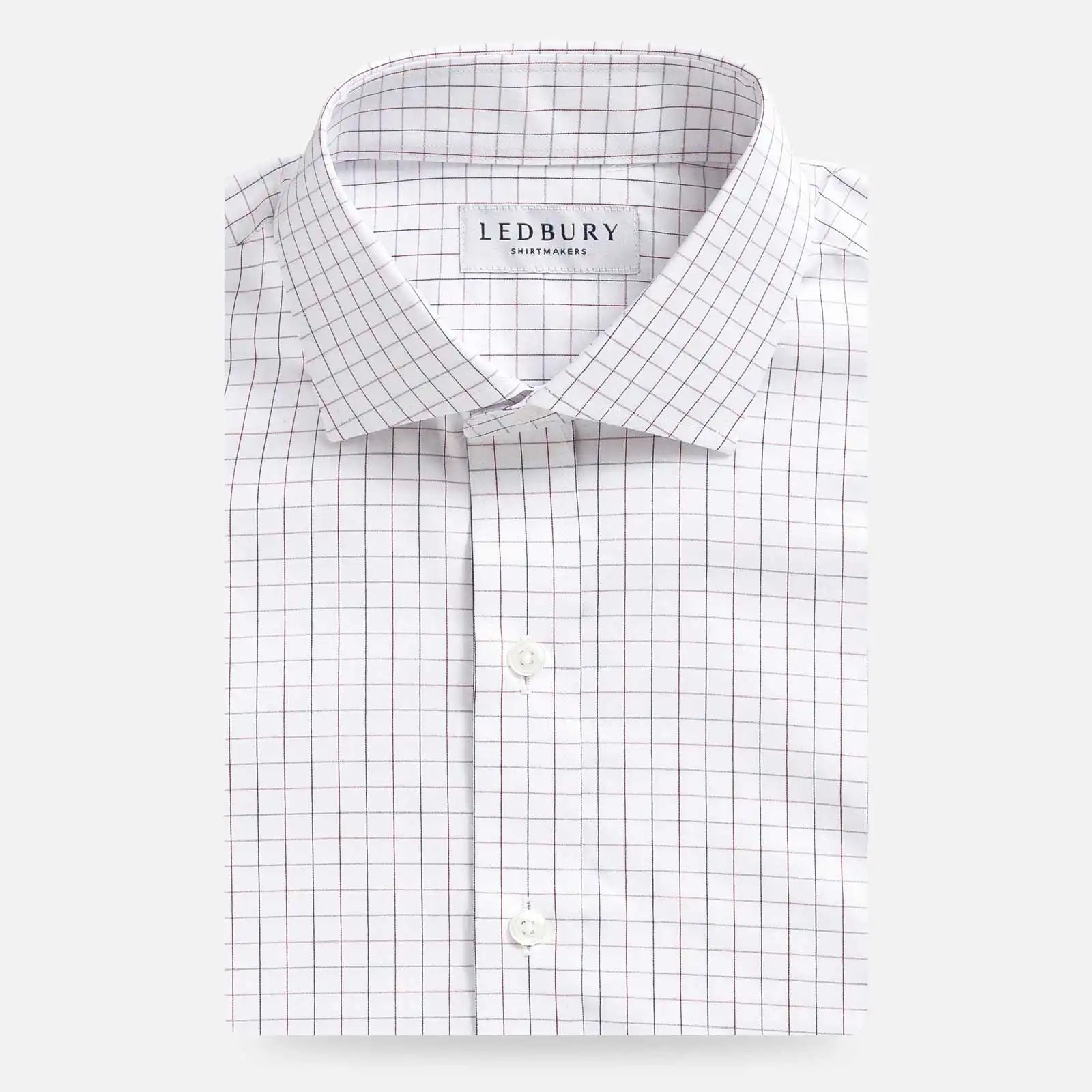 The Red Sadler Windowpane Twill Custom Shirt Custom Dress Shirt- Ledbury
