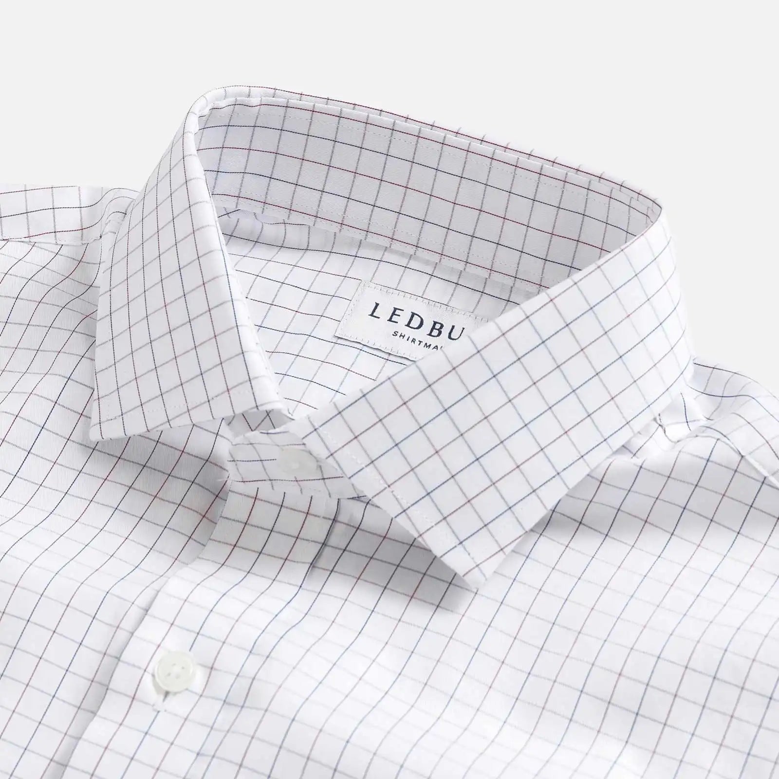 The Red Sadler Windowpane Twill Custom Shirt Custom Dress Shirt- Ledbury