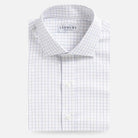 The Blue Sadler Windowpane Twill Custom Shirt Custom Dress Shirt- Ledbury