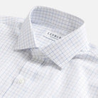 The Blue Sadler Windowpane Twill Custom Shirt Custom Dress Shirt- Ledbury
