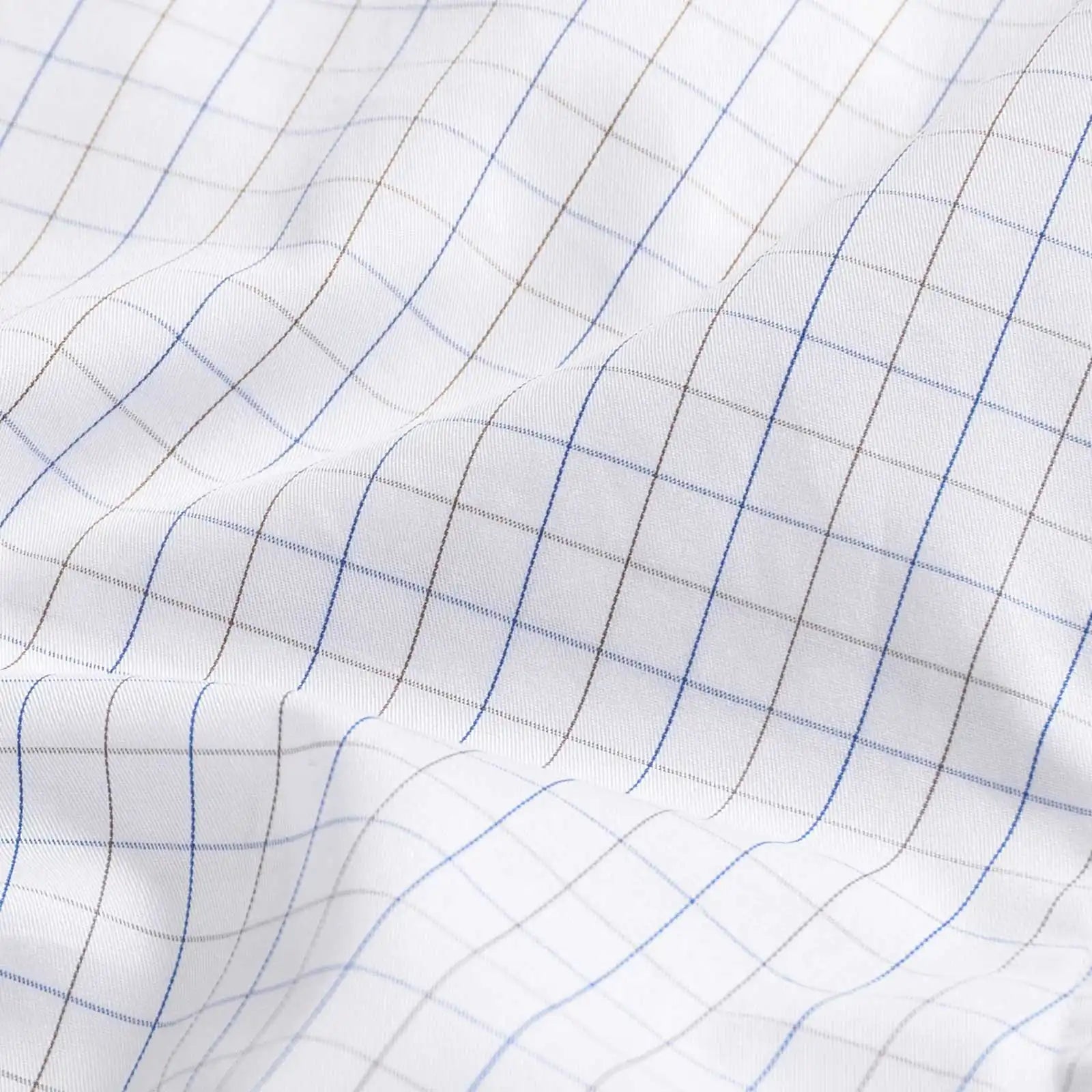 The Blue Sadler Windowpane Twill Custom Shirt Custom Dress Shirt- Ledbury
