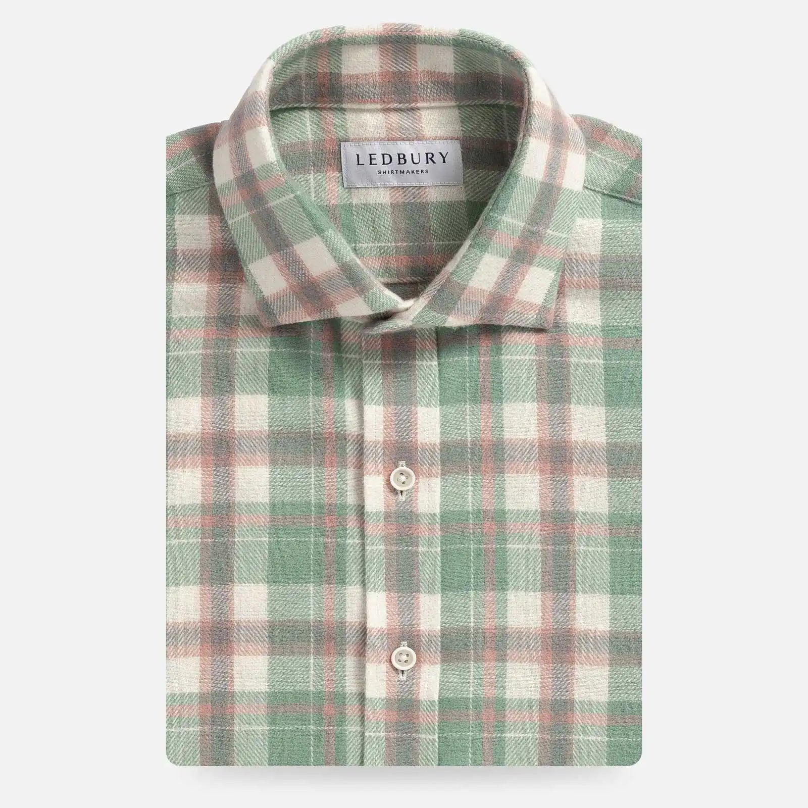 The Soft Sage Norland Flannel Custom Shirt Custom Casual Shirt- Ledbury
