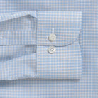 The Light Blue Albini Burrell Twill Check Custom Shirt Custom Dress Shirt- Ledbury