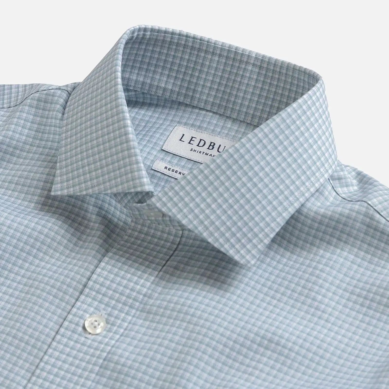 The Light Sage Albini Burrell Twill Check Custom Shirt Custom Dress Shirt- Ledbury