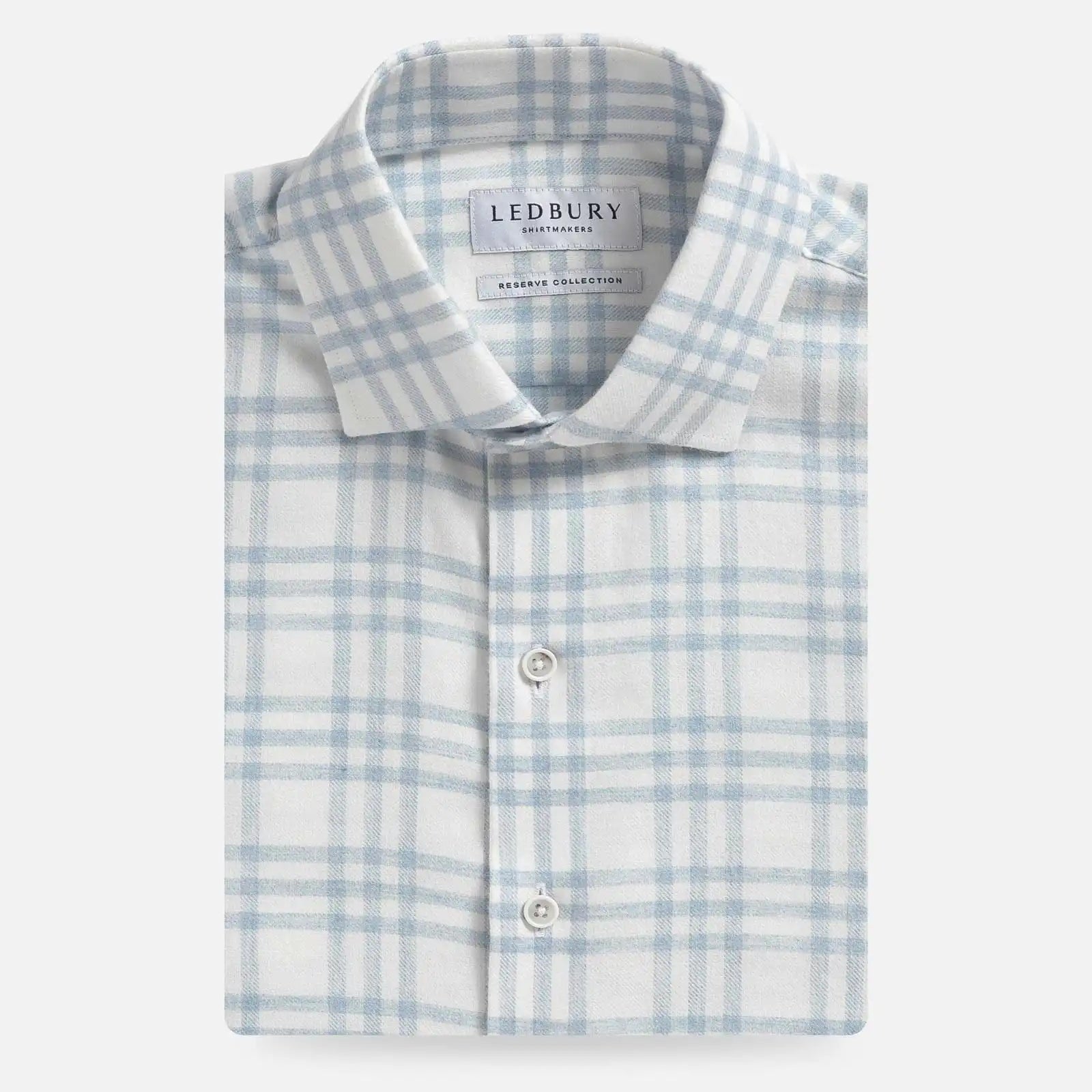 The Soft Blue Albini Arcadian Brushed Cotton Custom Shirt Custom Casual Shirt- Ledbury