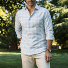 The Soft Blue Albini Arcadian Brushed Cotton Custom Shirt Custom Casual Shirt- Ledbury