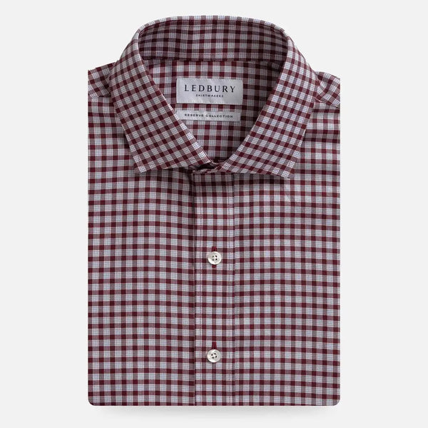 Red Thomas Mason Britton Twill Check Custom Shirt | Ledbury