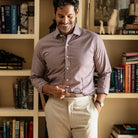 The Red Thomas Mason Britton Twill Check Custom Shirt Custom Dress Shirt- Ledbury