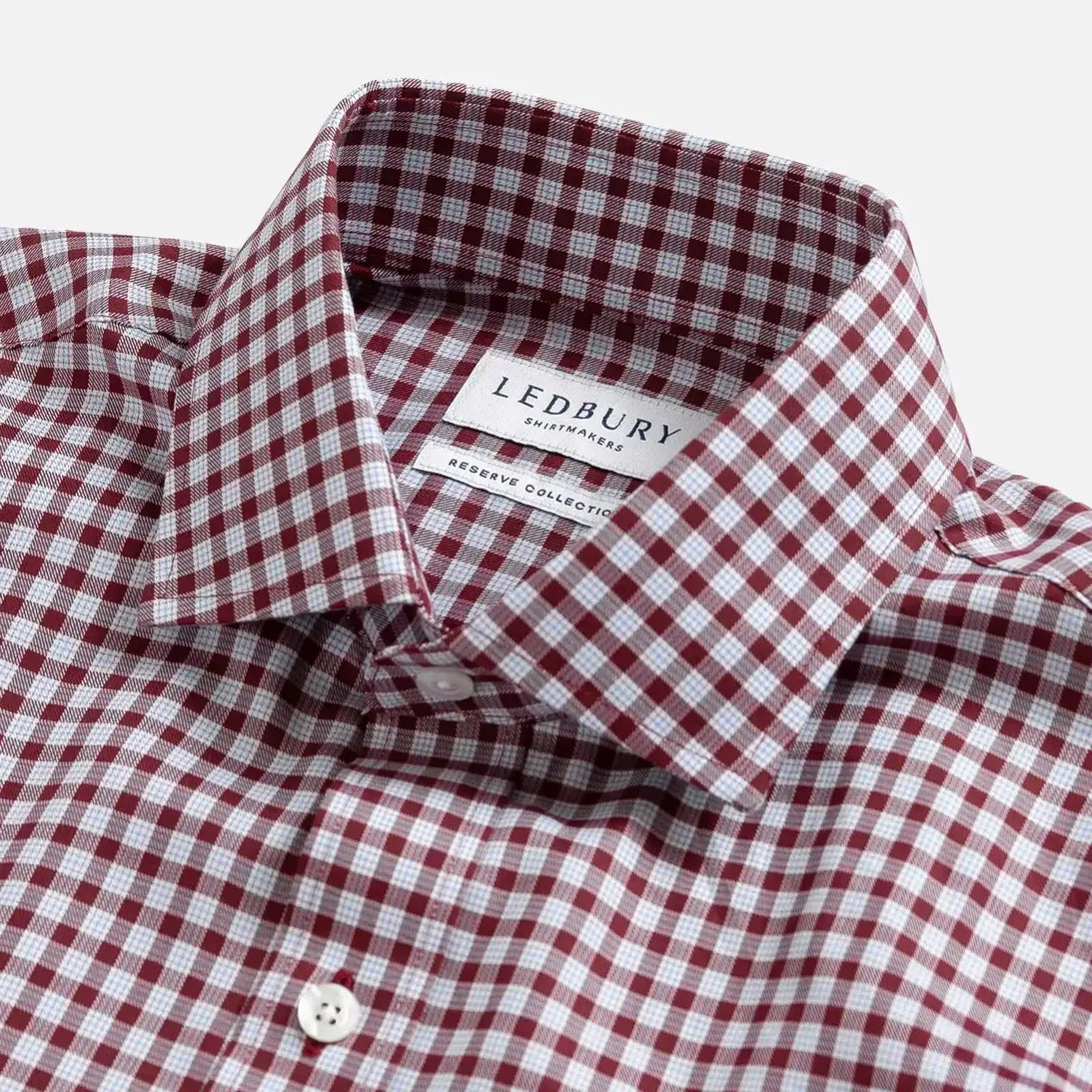 The Red Thomas Mason Britton Twill Check Custom Shirt Custom Dress Shirt- Ledbury