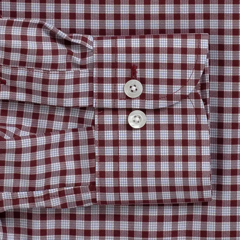 The Red Thomas Mason Britton Twill Check Custom Shirt Custom Dress Shirt- Ledbury