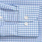The Light Blue Thomas Mason Britton Twill Gingham Custom Shirt Custom Dress Shirt- Ledbury
