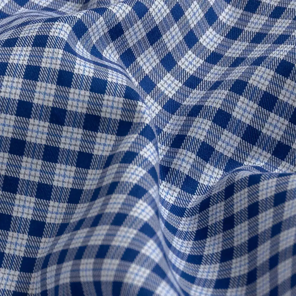 The Blue Thomas Mason Britton Twill Check Custom Shirt Custom Dress Shirt- Ledbury