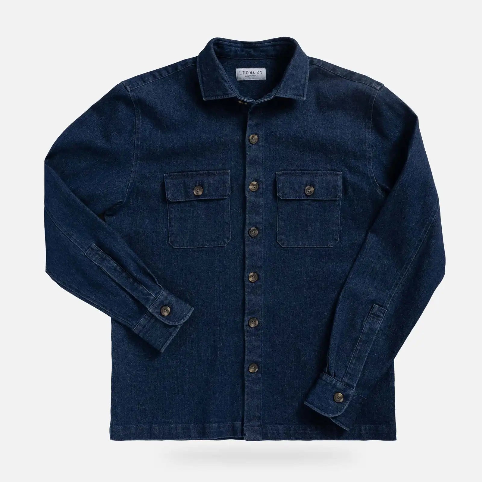 The Indigo Stretch Denim Shirt Jacket Custom Shirt Custom Shirt Jacket- Ledbury