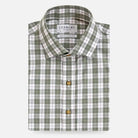 The Soft Olive Albini Erwood Check Custom Shirt Custom Casual Shirt- Ledbury