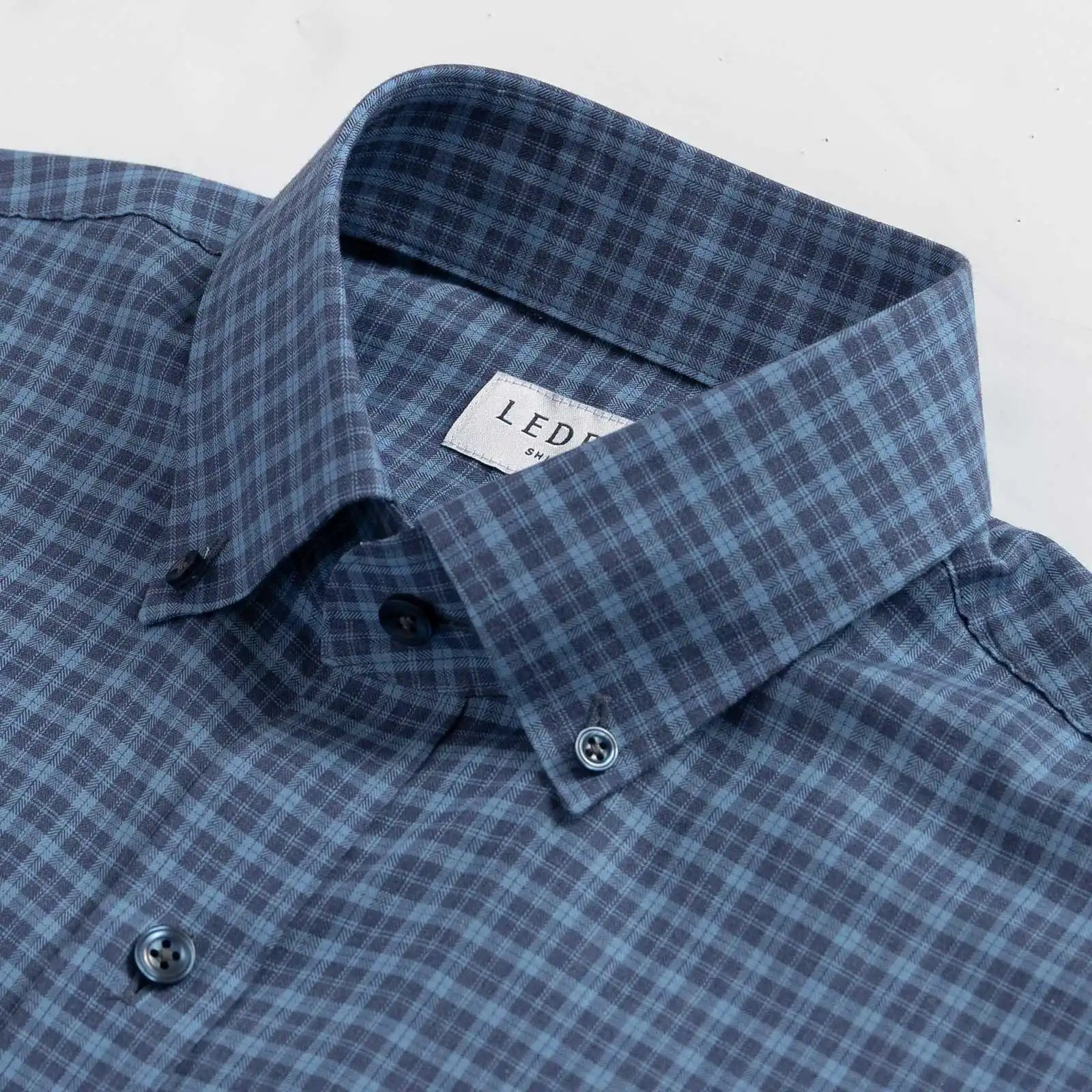 The Smoky Blue Porter Check Custom Shirt Custom Casual Shirt- Ledbury