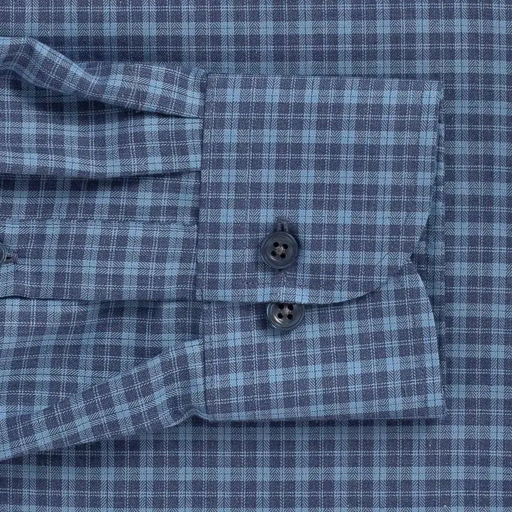 The Smoky Blue Porter Check Custom Shirt Custom Casual Shirt- Ledbury