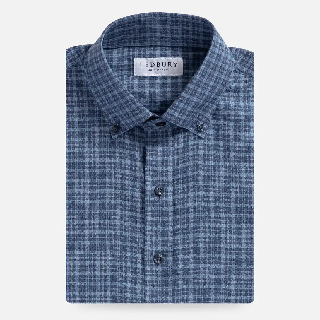 The Smoky Blue Porter Check Custom Shirt Custom Casual Shirt- Ledbury