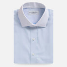 The Light Blue Signature Fine Twill Winchester Collar Custom Shirt Custom Dress Shirt- Ledbury