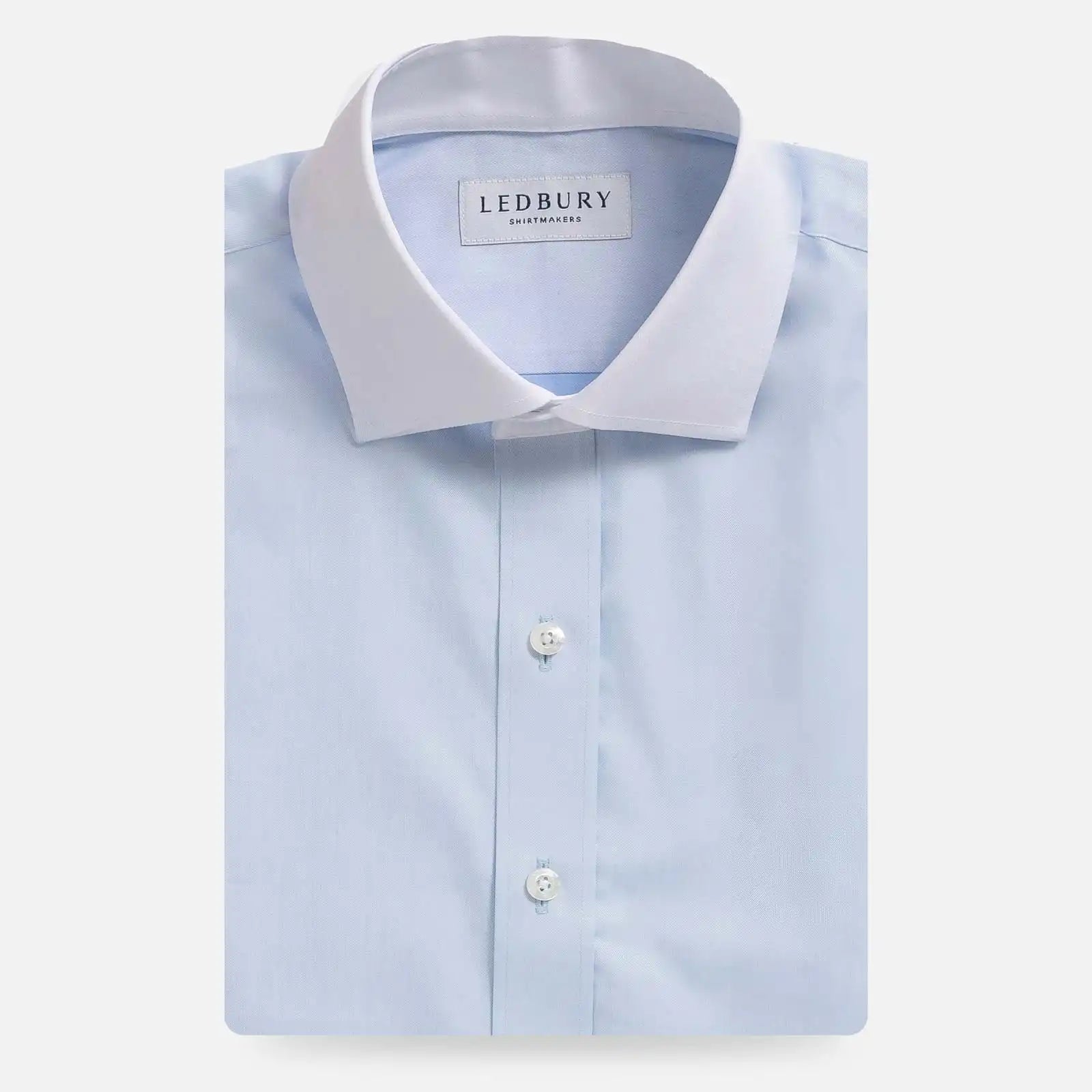 The Light Blue Signature Fine Twill Winchester Collar Custom Shirt Custom Dress Shirt- Ledbury