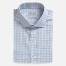 Blue tattersall custom dress shirt – Ledbury Kent fabric custom fit