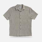 Ledbury Navy Costa Stripe Camp Collar shirt — front view