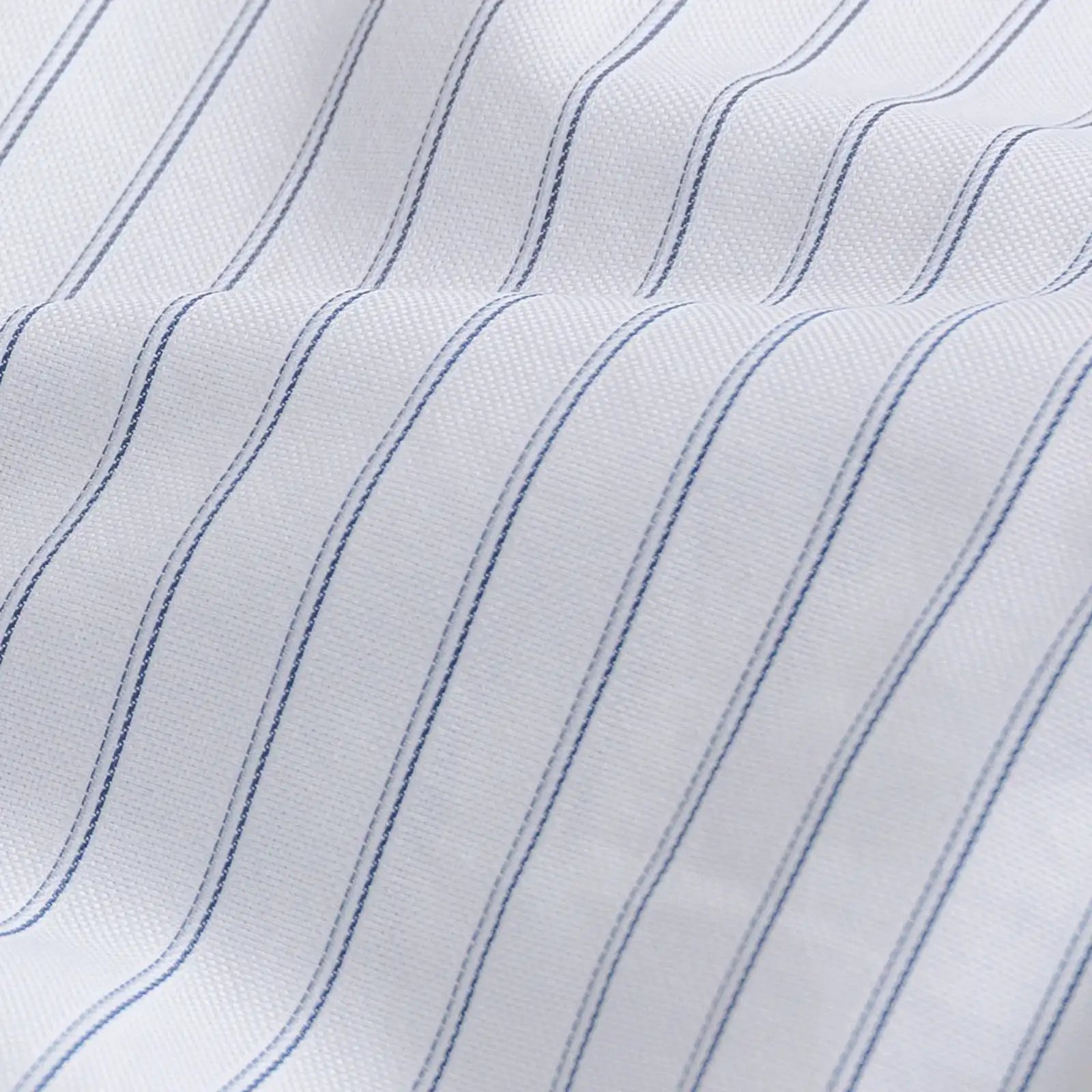 100% cotton oxford fabric detail - Navy Courtland Stripe shirt by Ledbury