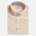 Pale pink check custom shirt, front view, Ledbury