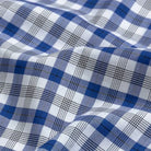 Thomas Mason ultra-lightweight poplin fabric close-up - peached finish check pattern texture