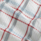 100% cotton seersucker fabric detail of the Red Pepper Bartlett Plaid shirt
