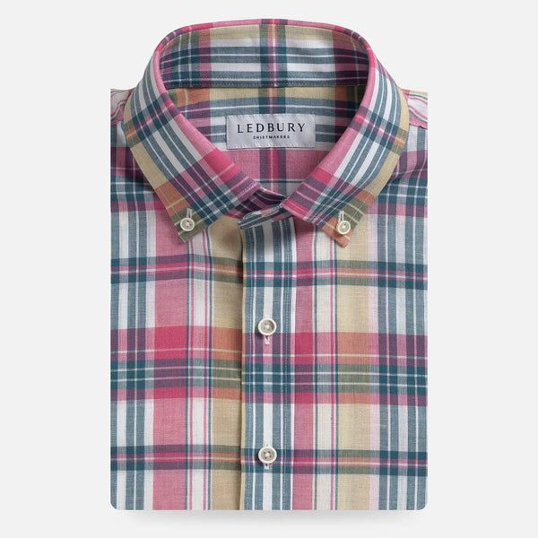 Ledbury Pink Leclair Madras Plaid shirt — front view