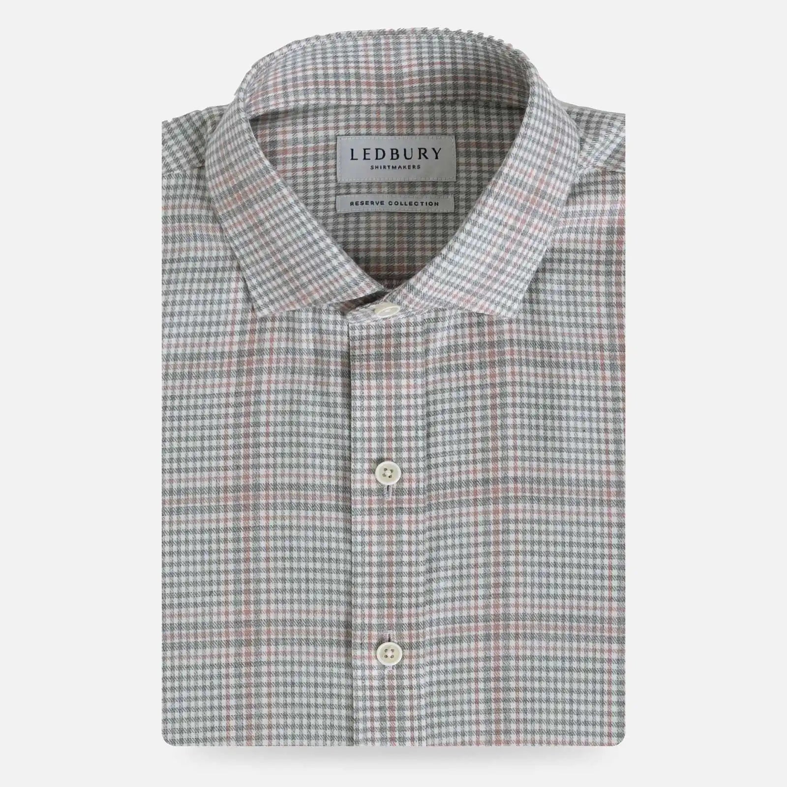 Light pink Italian brushed cotton custom dress shirt by Ledbury