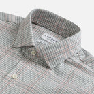 Ledbury Albini Sterling light pink shirt collar detail and button placket