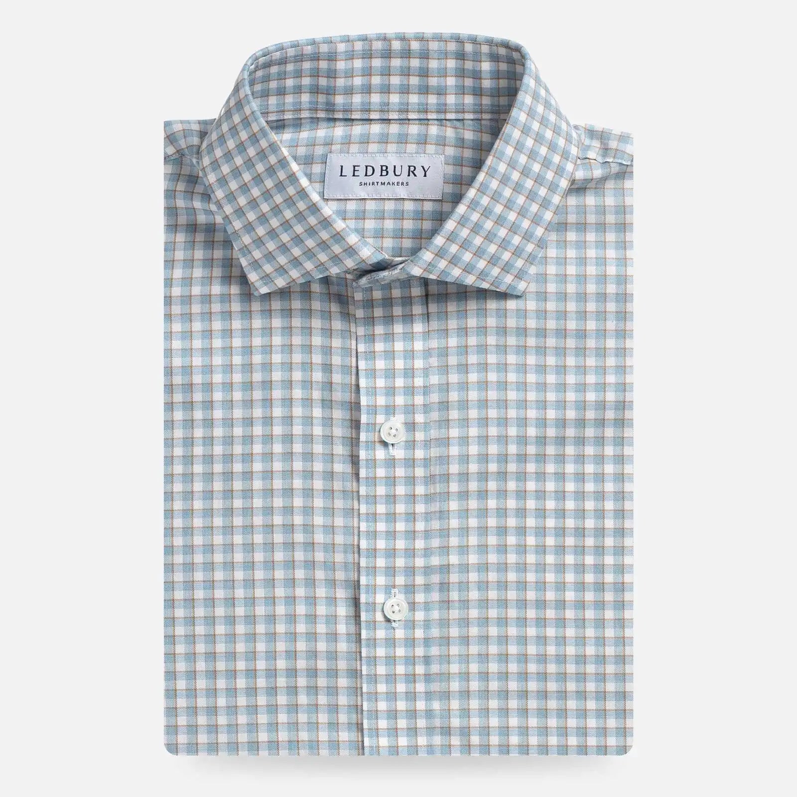 Sky blue Newhall check dress shirt - crisp check pattern with premium tailoring