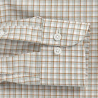 Light sage Newhall check shirt sleeve - precision construction with adjustable sizing