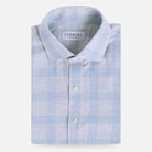 Grey blue Slaton plaid houndstooth dress shirt - sophisticated pattern with premium fabric