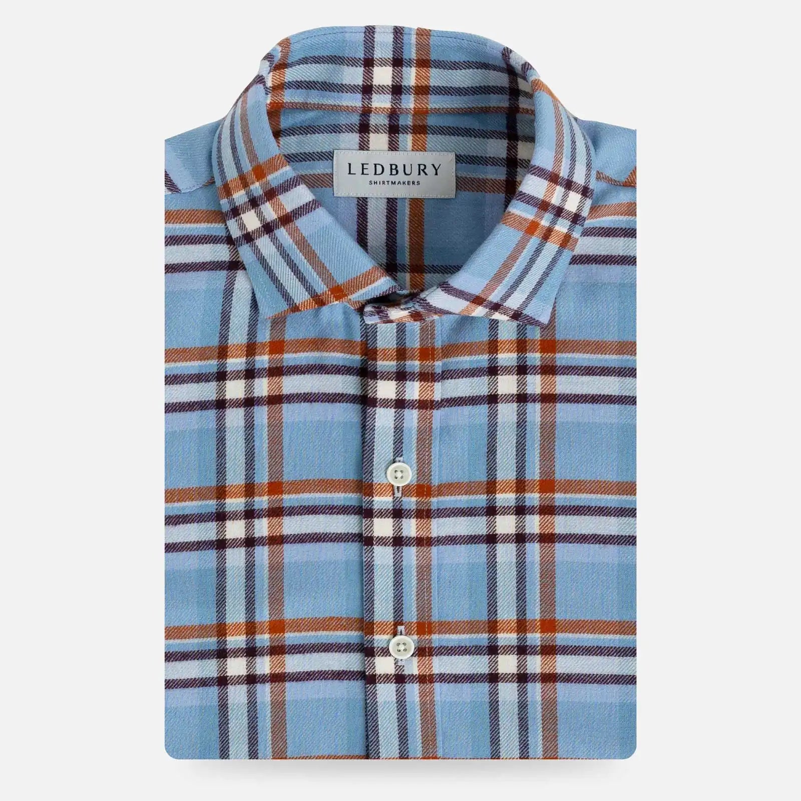 Sky blue Oakhurst flannel dress shirt - soft brushed fabric with premium comfort