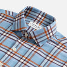 Sky blue Oakhurst flannel shirt collar - cozy texture and refined tailoring