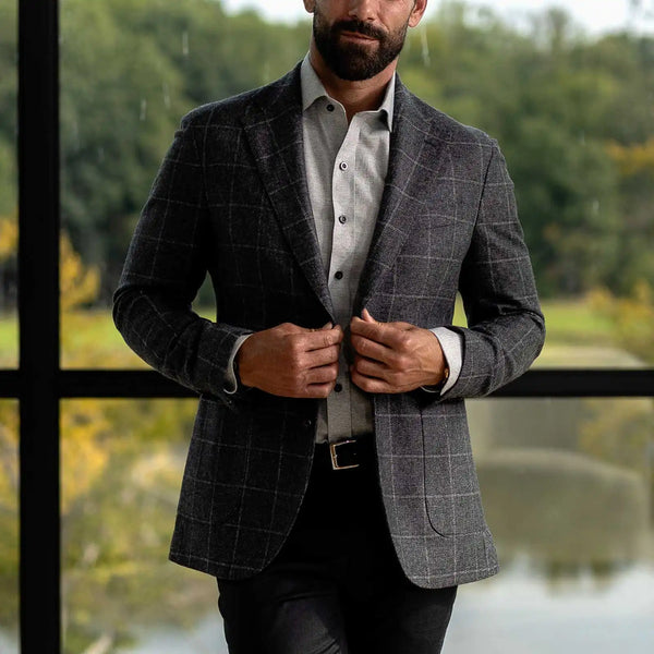 The Light Grey Heather Lynde Herringbone Custom Shirt