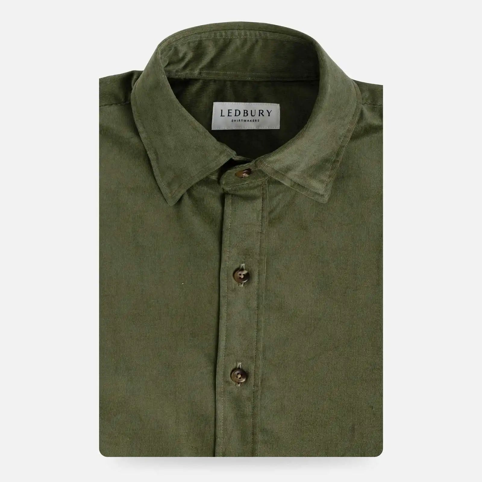 Olive green corduroy custom shirt - Ledbury Benwood