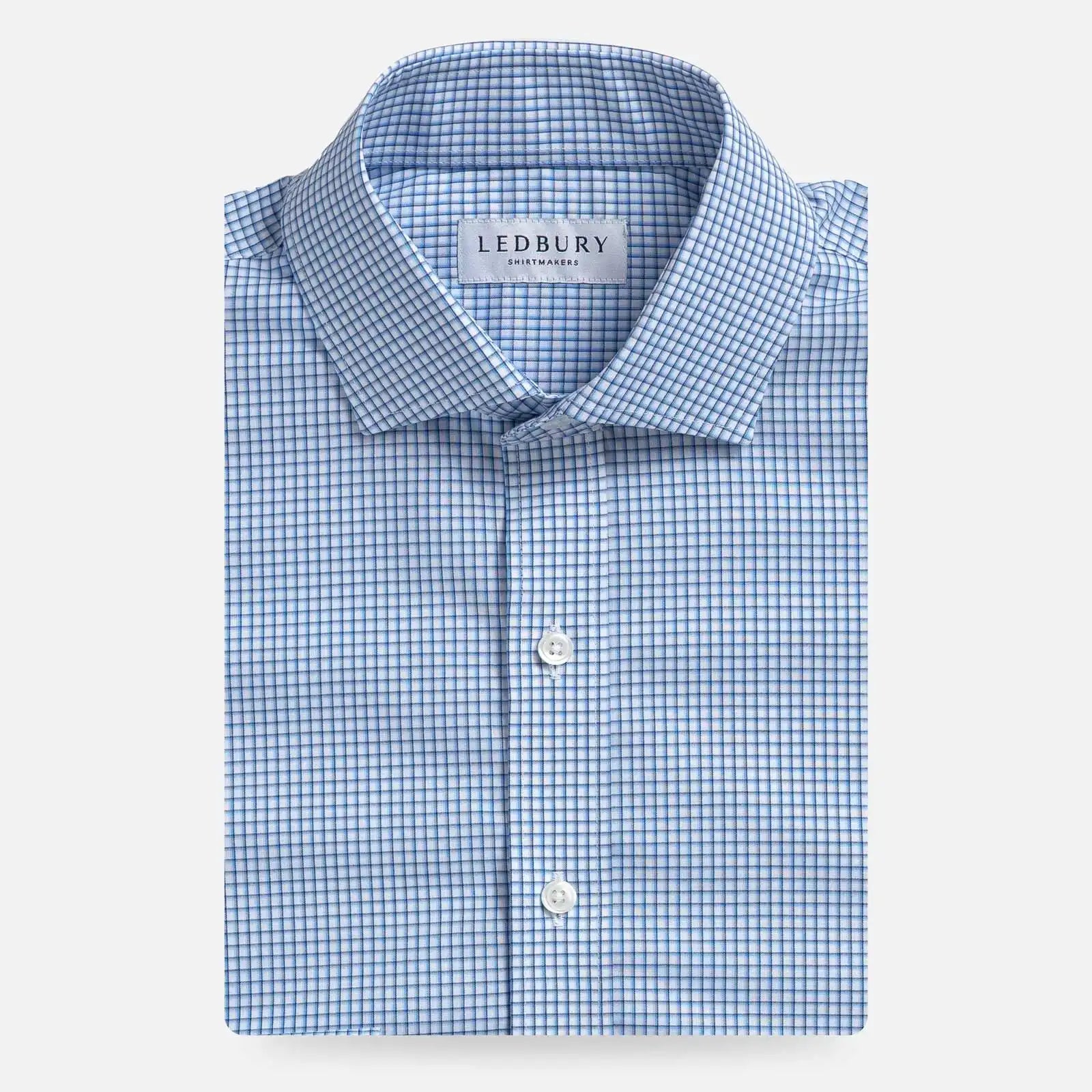 Blue check custom dress shirt - Ledbury Riford